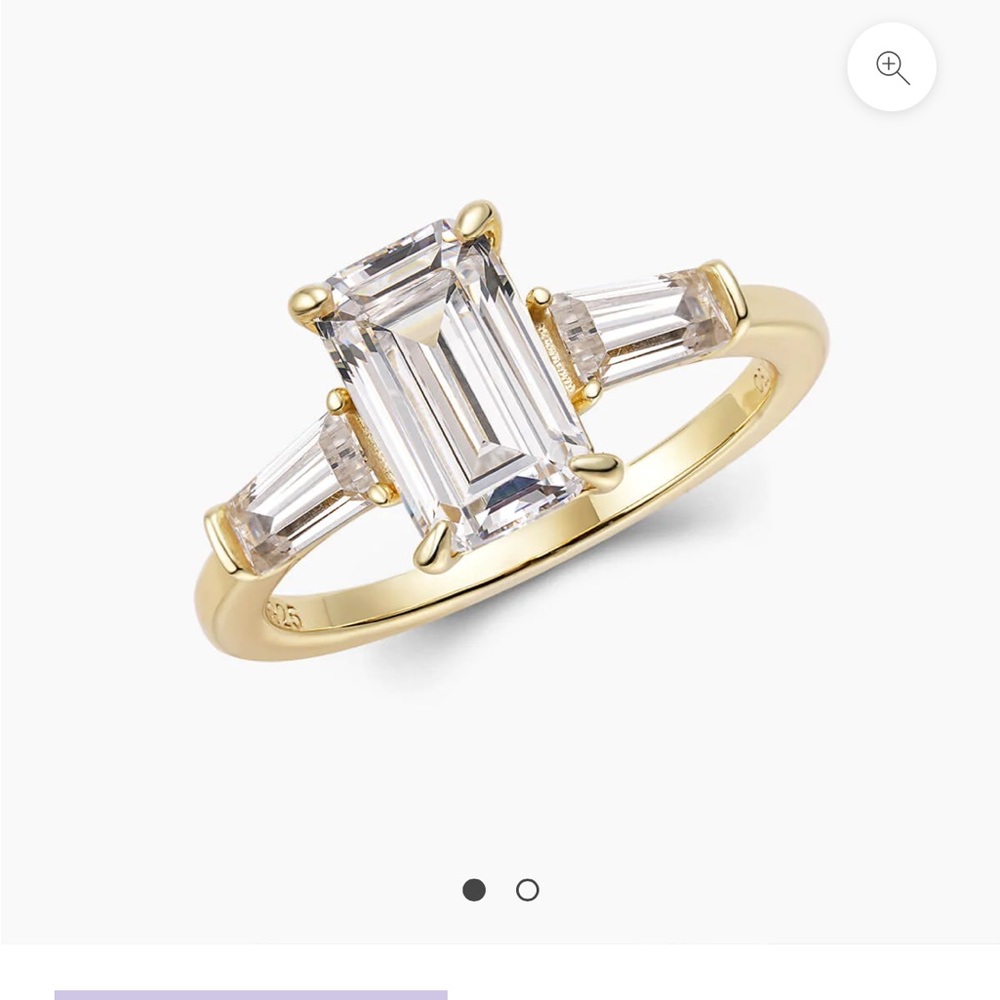 OBJKTS yellow gold emerald cut Nova Ring size 5 NWT